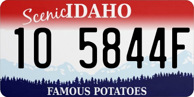 ID license plate 1O5844F