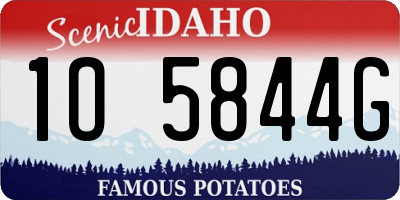 ID license plate 1O5844G