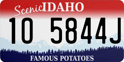 ID license plate 1O5844J