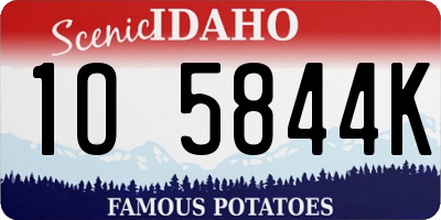 ID license plate 1O5844K
