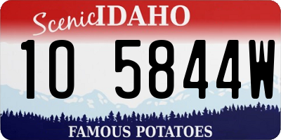 ID license plate 1O5844W