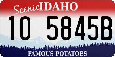 ID license plate 1O5845B