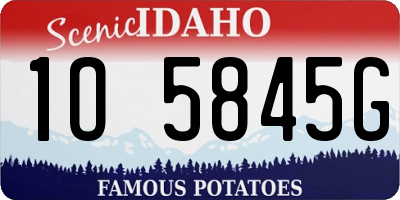ID license plate 1O5845G