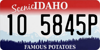 ID license plate 1O5845P