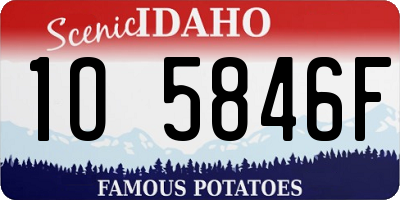 ID license plate 1O5846F