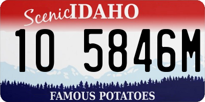 ID license plate 1O5846M