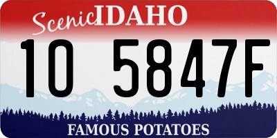 ID license plate 1O5847F