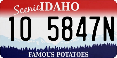 ID license plate 1O5847N