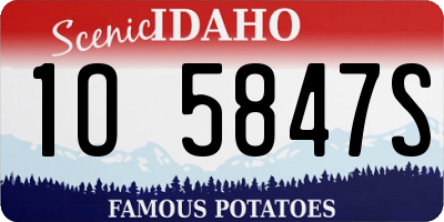 ID license plate 1O5847S