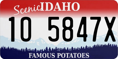 ID license plate 1O5847X