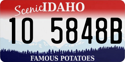 ID license plate 1O5848B