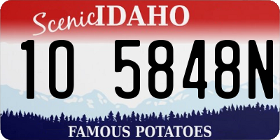 ID license plate 1O5848N
