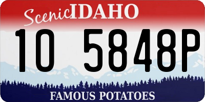 ID license plate 1O5848P