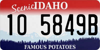 ID license plate 1O5849B