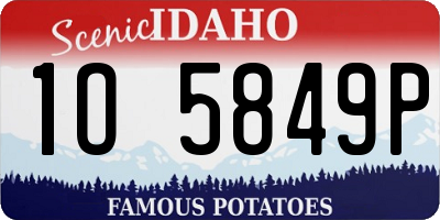 ID license plate 1O5849P
