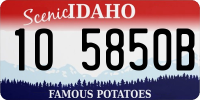 ID license plate 1O5850B