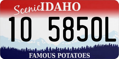ID license plate 1O5850L