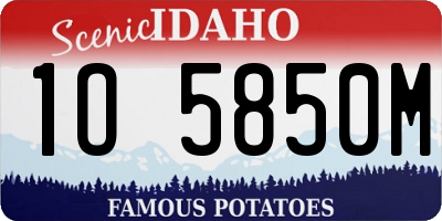 ID license plate 1O5850M