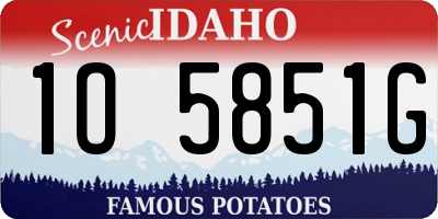 ID license plate 1O5851G