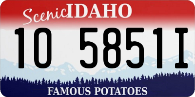 ID license plate 1O5851I