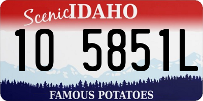 ID license plate 1O5851L