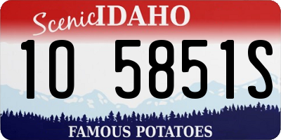 ID license plate 1O5851S