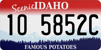 ID license plate 1O5852C