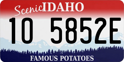 ID license plate 1O5852E