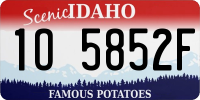 ID license plate 1O5852F
