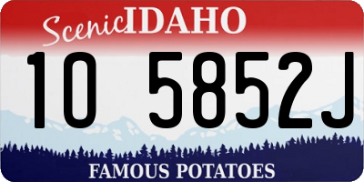 ID license plate 1O5852J