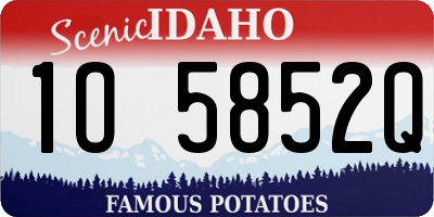 ID license plate 1O5852Q