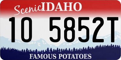 ID license plate 1O5852T