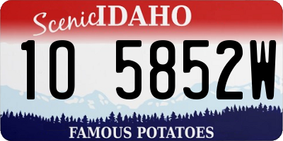 ID license plate 1O5852W
