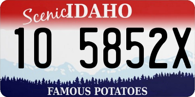 ID license plate 1O5852X