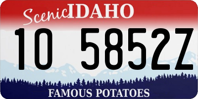 ID license plate 1O5852Z