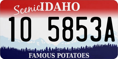 ID license plate 1O5853A