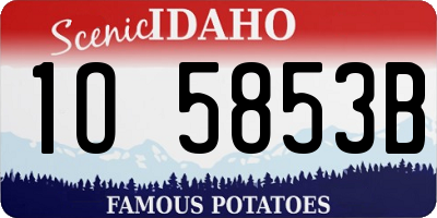 ID license plate 1O5853B