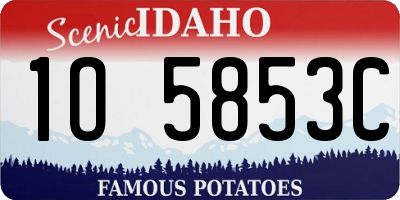 ID license plate 1O5853C
