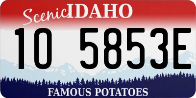 ID license plate 1O5853E