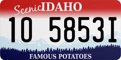 ID license plate 1O5853I