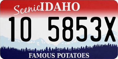 ID license plate 1O5853X