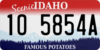 ID license plate 1O5854A