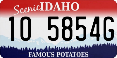 ID license plate 1O5854G