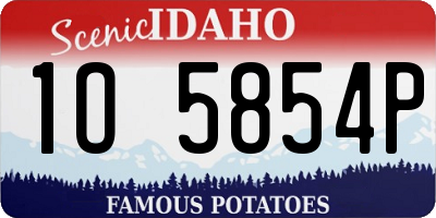 ID license plate 1O5854P