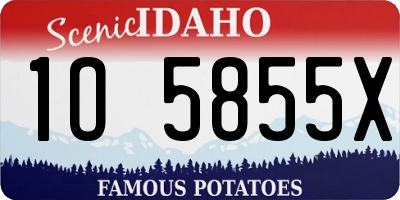 ID license plate 1O5855X