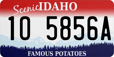 ID license plate 1O5856A