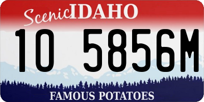 ID license plate 1O5856M