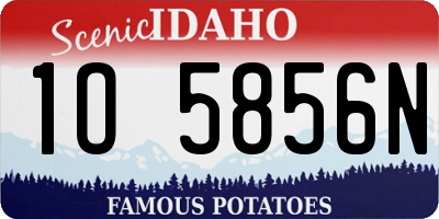 ID license plate 1O5856N