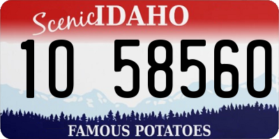 ID license plate 1O5856O