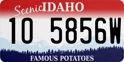 ID license plate 1O5856W
